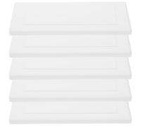 5pcs 4-Gang Blank Electrical Cover Plate for 118 | Plastic White Faceplate, Smooth Paintable Finish, Clip on Fit, for Exposed Wiring and Remodels