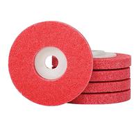 5Pcs 4" Nylon Fiber Buffing Polishing Wheel Sanding Abrasive Disc red 9P for Angle Grinders 10016
