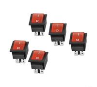 5pcs 4 Pin ON/OFF Rocker Switch Red Light 20A 125V