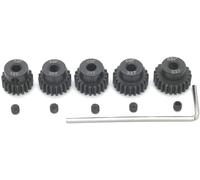 5pcs 48P Pinion Gear 17T 18T 19T 20T 21T 3.175mm Shaft Pinion Gears with Hex Key Parts Set for 1/10 RC Car Brushless Motor