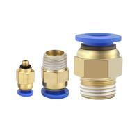 5PCS 4mm 6mm 8mm 10mm Tube to M5 M6 M8 M10 M12 M14 Male Thread One Touch Air Pneumatic Push in Pipe Fitting Quick Connector(PC4-M10x1 5PCS)