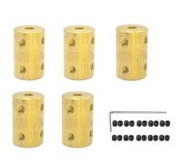 5Pcs 4mm to 5mm Brass Rigid Motor Shaft Coupling Coupler Transmission Connector Sleeve Adapter for RC Boat Car Airplane 3D Printers