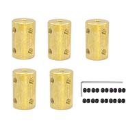 5Pcs 4mm to 6mm Brass Rigid Motor Shaft Coupling Coupler Transmission Connector Sleeve Adapter for RC Boat Car Airplane 3D Printers