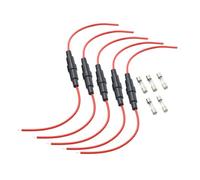 5PCS 5 * 20mm 6 * 30mm Glass Fuse Holder Screw Type 5X20mm with 22 20 18 16 14AWG Wire Cable 250V 5X20MM Tube Casing(7A,5x20mm,16AWG)