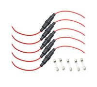 5PCS 5 * 20mm 6 * 30mm Glass Fuse Holder Screw Type 5X20mm with 22 20 18 16 14AWG Wire Cable 250V 5X20MM Tube Casing(5A,6x30mm,16AWG)