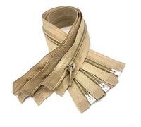 5Pcs, 5#, 30-70cm Open-End Nylon Spiral Zippers, a Comprehensive Sewing Zipper Series Suitable for Various DIY Projects,Khaki,50cm