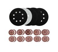 5PCS 5 Inch 8 Holes Foam Sanding Pads for Orbital Sander Hook and Loop Buffer Backed Cushion with 40PCS Sanding Discs