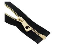 5Pcs 5# Metal Sewing Zippers 35-85cm Open-end Zipper Closure Jacket Pocket Replace Zips Repair Kits DIY Bag(Black-Gold,65CM_NO5-5PCS)