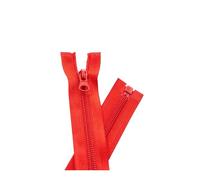 5Pcs, 5#, Nylon Dragon-Opening Zipper, Designed for Sportswear, Sun-Protective Jackets, and Single-Opening Applications.,Red,60cm