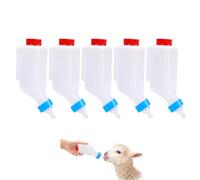5pcs 500ml Lamb Feeding Bottle, Thickened Goat Milk Feeder Bottles, Hang Upside Down Livestock Milk Bottle with Pacifier Hanging Handle for Goat Lamb Fawns Nigerian Dwarf Doeling
