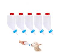 5pcs 500ml Lamb Feeding Bottle, Thickened Goat Milk Feeder Bottles, Hang Upside Down Livestock Milk Bottle with Pacifier Hanging Handle for Goat Lamb Fawns Nigerian Dwarf Doeling