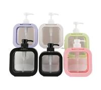 5Pcs 500ml Refillable Flat Square Plastic Lotion Dispenser Pump Bottle Leak proof Empty Bathroom kitchen Pump Bottle for Essential Oil Shampoo Soap (500ML,White)