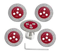 5pcs 50mm Diamond Glass Cutter Disc and 1pcs M14 Flange Shank, Tile Cutter | Tile Cutters for Ceramic Tiles, Diamond Grinding Disc for Glass Jade Marble Granite Engineered Stone and Ceramics