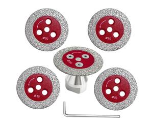 5pcs 50mm Diamond Glass Cutter Disc and 1pcs M14 Flange Shank, Tile Cutter | Tile Cutters for Ceramic Tiles, Diamond Grinding Disc for Glass Jade Marble Granite Engineered Stone and Ceramics