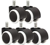 5PCS 50mm Universal Mute Caster Wheels for Furniture Office Chair Rollers HeavyDuty Black Furniture Moving Wheels Smooth & Silent Mobility