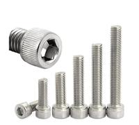 5pcs-50pcs M1.4 M1.6 M2 M3 M4 M5 M6 304 Stainless Steel Hexagon Hex Socket Cap Head Bolt Scre(6mm,M2.5 x 50Pieces)
