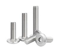 5pcs-50pcs M2 .5 M3 M4 M5 M6 M8 Allen Hex Socket Large Flat Head Furniture Rivet Screw Connect Joint Bolt 304 Stainless Steel(X40mm,M6 10PCS)