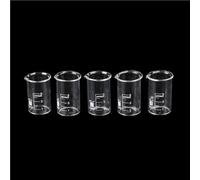 5Pcs 5ml with Spout Beaker, Borosilicate Glass Low Form Beaker, Thickened Glassware Transparent Beaker for Chemistry Laboratory