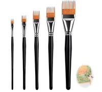 5PCS 5PCS Grainer Brush Set, Professional Flat Comb Brushes, Comb Artist Brush Set for Unique Texture Painting Perfect for Artists Acrylic, Watercolor and Oil, Crafting and Coloring, Comfortable Grip