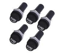 5Pcs 5x20 6X30mm Fuse Holders Black Insurance Tube Socket Fuse Holder 10A 250V AC 15A 125V AC(Black,6X30MM)