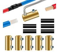 5PCS 6-10AWG 6 8 10 Gauge Wire Connector Nut Kit, 80Amp Screw Quick Wiring Connection Terminal, Splicing Quick Wire Connectors, Circuit Wire Butt Bras Connector with Heat Shrink Tube Wrench