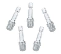 5Pcs 6.35mm Hex Shank to M10 Threaded Rod Adapter Tungsten Steel | Silver Colour, Quick and Easy Installation, Wear Resistant Material, Suitable for Drill Chuck Adapters and Grinder Parts