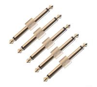 5PCS 6.35mm Straight Male to Male Guitar Pedal Coupler Adaptor for Tight Integration Between Adjacent Effects Units