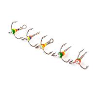 5Pcs 6/8/10/12 Size Winter Ice Fishing Hook Sea Fishing Three Jaw Hook High Carbon Steel Treble Accessory Corrosions Resistant