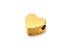 5Pcs 6/8/10mm Stainless Steel Star Beads Heart Spacer Beads DIY Jewelry Making Bracelet Women Necklace Findings(Gold Color Heart_10mm)