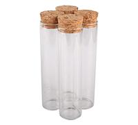 5pcs 60ml Glass Tubes with Cork Stopper Test Tubes Lab Glassware Spice Jars Vials Terrarium 3 * 12CM for Accessory Craft