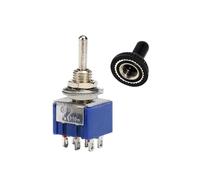 5pcs 6A 120VAC 2 Position ON-ON Toggle Switch, 3 Position ON-OFF-ON Switch Waterproof Car(203 Blue,Without Cap)