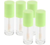 5pcs 6ml Refillable Lip Gloss Tubes with Big Brush Green