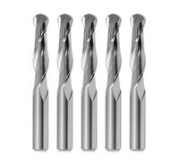 5PCS 6MM Shank 6MM CED 25mm CEL Ball Nose Milling Cutter Spiral Router Bits 2 Flutes Carbide End Mill for Engraving Milling 3D sculpturing Roughing Acrylic Wood PVC Aluminum