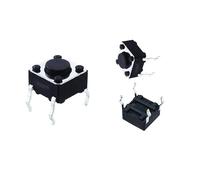 5PCS 6MM square vertical four-pin tact switch 4-pin push button switch 6x6x4.3 copper pins(300000 Times Life)