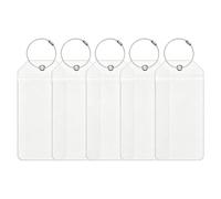 5Pcs 7.5x3.5Inch Clear Cruise Luggage Tag Holders Waterproof Luggage Tags with Zip Seal and Steel Loops Cruise Label Holder for Cruise Trip Vacation Accessories