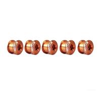 5pcs 7075 Aluminium Alloy Chainring Bolts For Road Bike Single Disc Sprocket Screws Heat Treated High Strength Lightweight Fixing Kit Red(6.4mm Yellow)