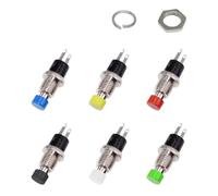 5PCS 7MM Momentary Push Button Switch PBS-110 Press The Reset Switch on Off Push Button Switchs Normally Closed NO or NC(PBS-111 NC White,5pcs)