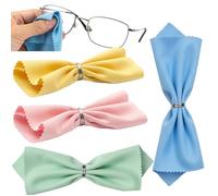 5Pcs 7X6 Microfibre Eyeglasses Cleaning Cloths Glasses Wipes Screen Finger Print Clean Lens Glass Car Microfiber Spectacle Micro Phone Clothes Eye Fibre Lint Spectacles Laptop Camera Sunglasses Soft