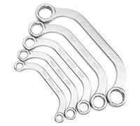 5pcs 8-22mm Metric Half Moon Double Ended Wrench Kit, Chrome Vanadium Steel Auto Repair Spanner with Dual Reversing Lever for Tight Spaces, Professional Mechanic Tool