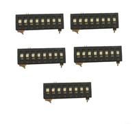 5pcs 8-Bit DIP Switch 3-Position Wave Type Piano Key 254mm Pitch Gold Plated Contacts ABS Black for Circuit Board Configuration Industrial Control