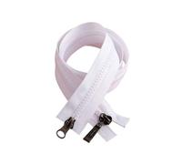 5pcs 80-150cm No. 5 Resin Double Slider Separating Zipper for Down Jackets, Windbreakers, Sleeping Bags, White