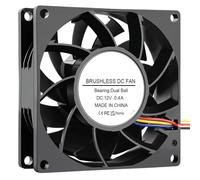 5Pcs 80MM Computer Case Cooling Fan 12V Brushless Dual Ball Bearing 8025 Booster Fan 80x25MM 4PIN Fan w PWM Function