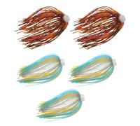 5pcs 88 Strands Silicone Skirts Elastic Soft Umbrella Sensation Skirts Fishing Umbrella Skirts Lures Making Accessories Fishing Jigs Lures Spinnerbait Skirt