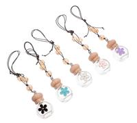 5pcs 8ml Glass Car Perfume Bottle Hanging Diffuser | Colourful Daisy Pendant Set, Indoor Gift Use, Compact Aromatherapy Fragrance Bottle Format
