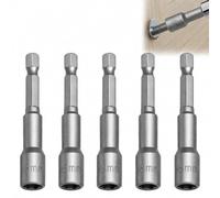 5PCS 8mm Hex Bit Magnetic Nut Driver Set, 1/4" Hex Shank 65mm Socket Drill Bits, Chrome Vanadium Steel Nut Driver Drill Bit for Impact Driver, Screwdriver Bits for DIY Woodworking Auto Repair