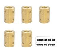 5Pcs 8mm to 10mm Brass Rigid Motor Shaft Coupling Coupler Transmission Connector Sleeve Adapter for RC Boat Car Airplane 3D Printers