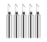 5pcs 900M-T Soldering Iron Tips Pure Copper Inner Core for Low Temp Welding Narrow Pitch Drag Soldering Repair Tools Silver 200-480C(900M-T-SK)