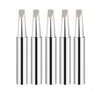 5pcs 900M-T Soldering Iron Tips Pure Copper Inner Core for Low Temp Welding Narrow Pitch Drag Soldering Repair Tools Silver 200-480C(900M-T-3.2D)
