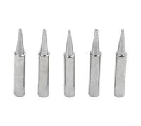 5pcs 900M-T Soldering Iron Tips Pure Copper Inner Core for Low Temp Welding Narrow Pitch Drag Soldering Repair Tools Silver 200-480C(900M-T-B)