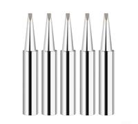 5pcs 900M-T Soldering Iron Tips Pure Copper Inner Core for Low Temp Welding Narrow Pitch Drag Soldering Repair Tools Silver 200-480C(900M-T-1.6D)